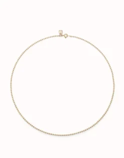 Cadena media con bolas bañada en oro 18k