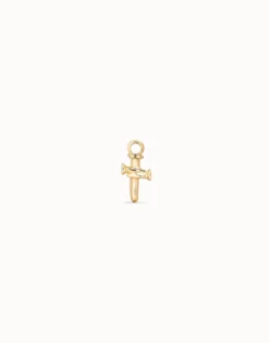 Charm de piercing bañado en oro de 18k de cruz