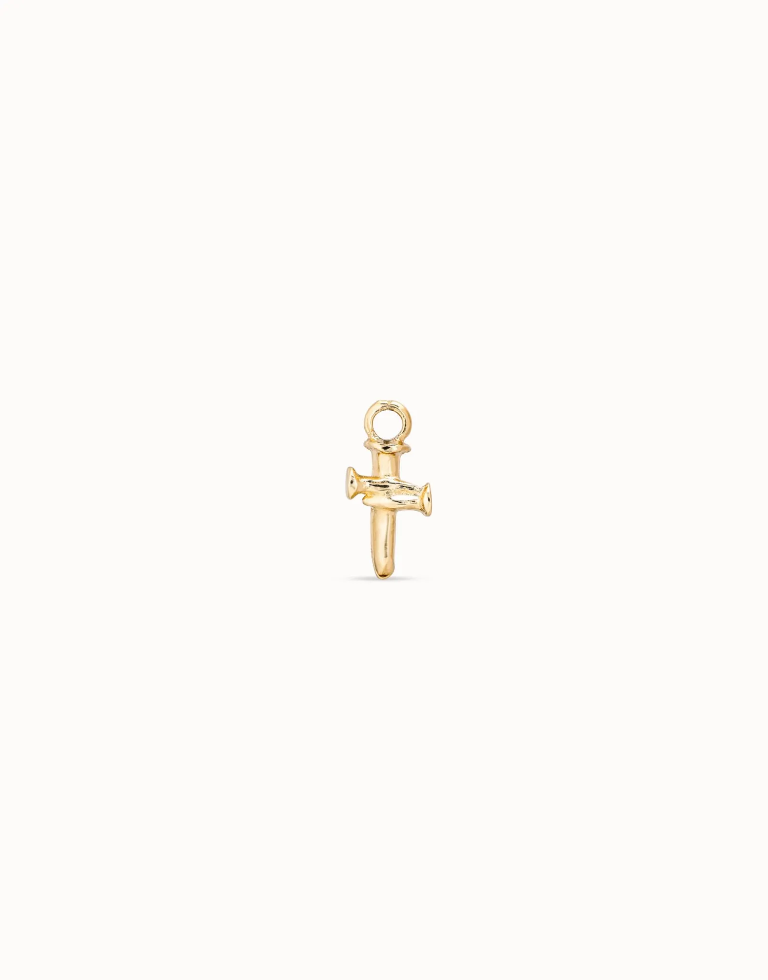 Charm de piercing bañado en oro de 18k de cruz