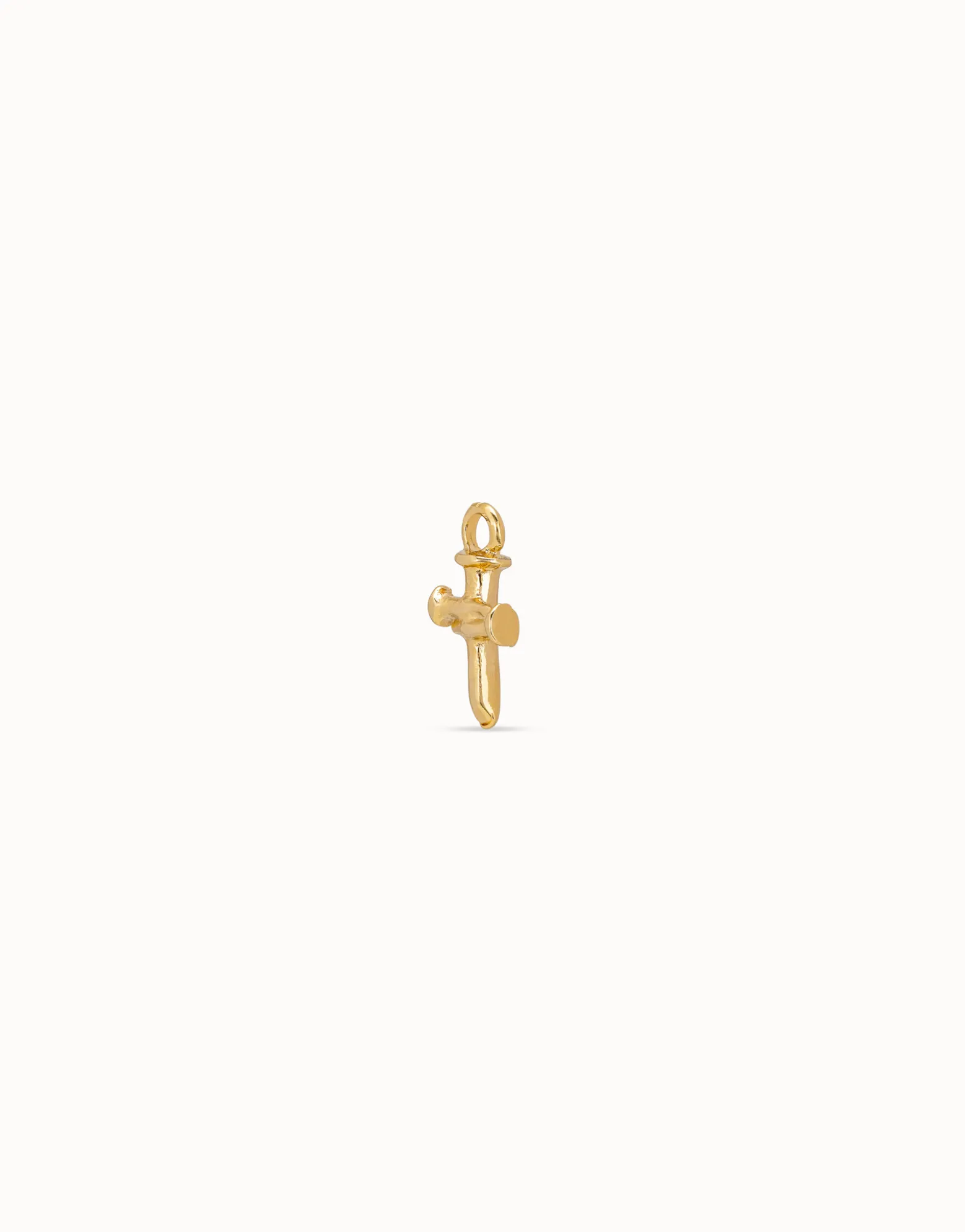 Charm de piercing bañado en oro de 18k de cruz