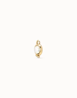 Charm de piercing bañado en oro de 18k de círculo y cristal