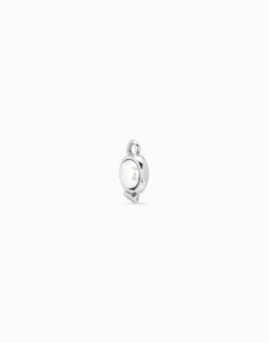 Charm de piercing bañado en plata de ley de círculo y perla