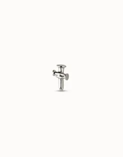Charm de piercing bañado en plata de ley de cruz