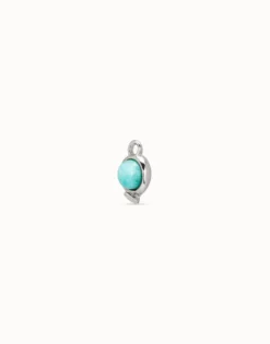 Charm de piercing bañado en plata de ley de círculo y cristal