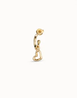 Charm Piercing corazon hueco bañado en oro mujer