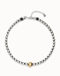 Colgante de bolas bañado en oro 18k con bola central grande