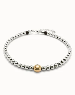 Colgante de bolas bañado en oro 18k con bola central grande