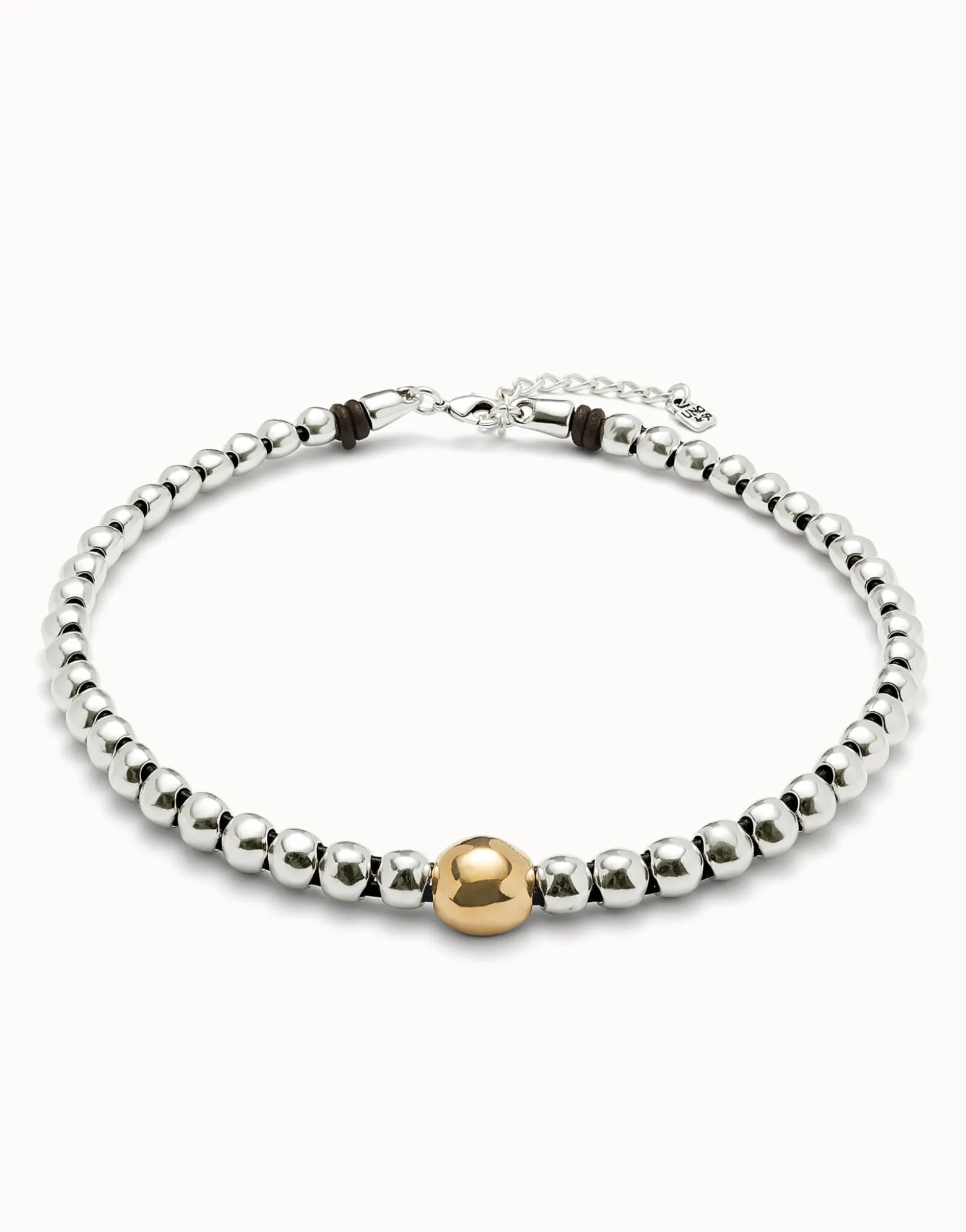 Colgante de bolas bañado en oro 18k con bola central grande