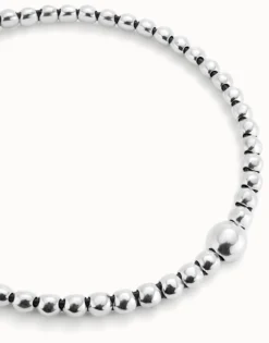Colgante de bolas bañado en plata de ley con bola central grande