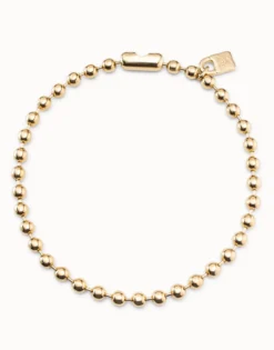Collar bañado en oro de 18k con cuentas esféricas grandes y cierre hormiga