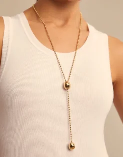 Collar bañado en oro de 18k de cadena regulable