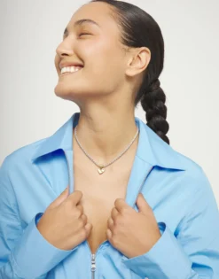 Collar bañado en oro 18k con detalle de corazón pequeño