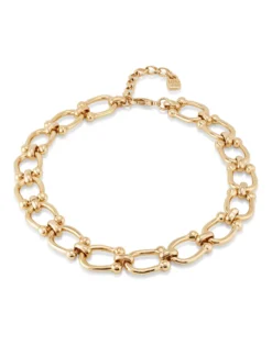 Collar bañado en oro 18k con eslabones medianos
