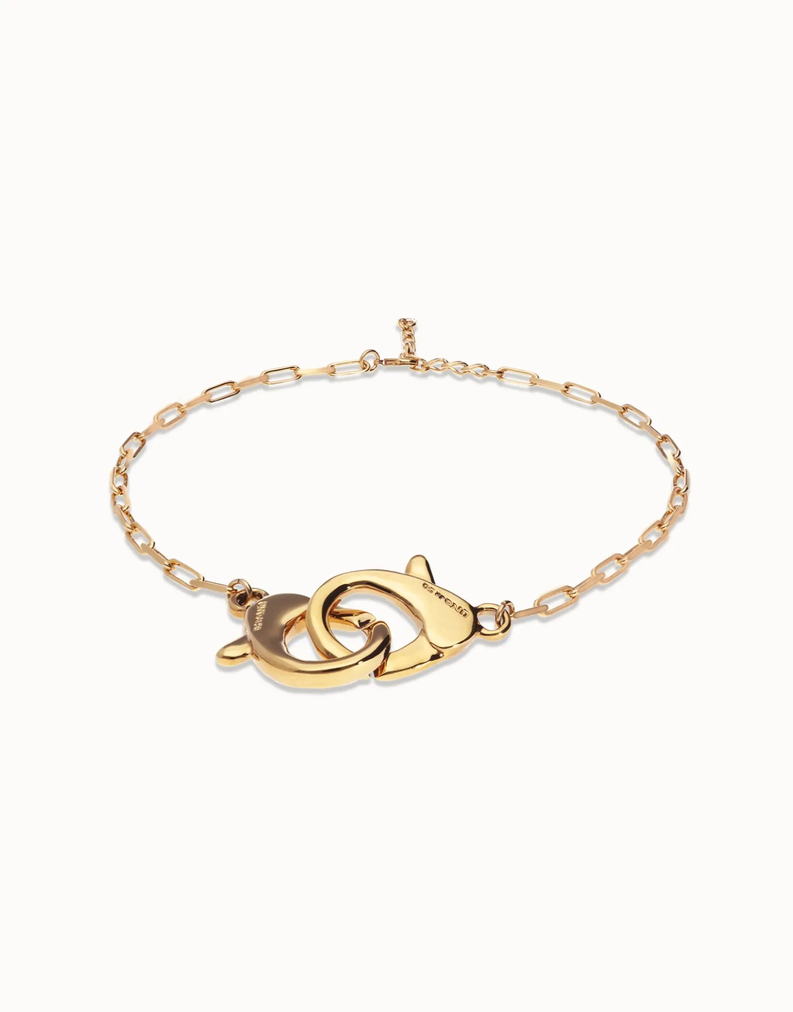 Collar bañado en oro 18k con mosquetón entrelazado grande