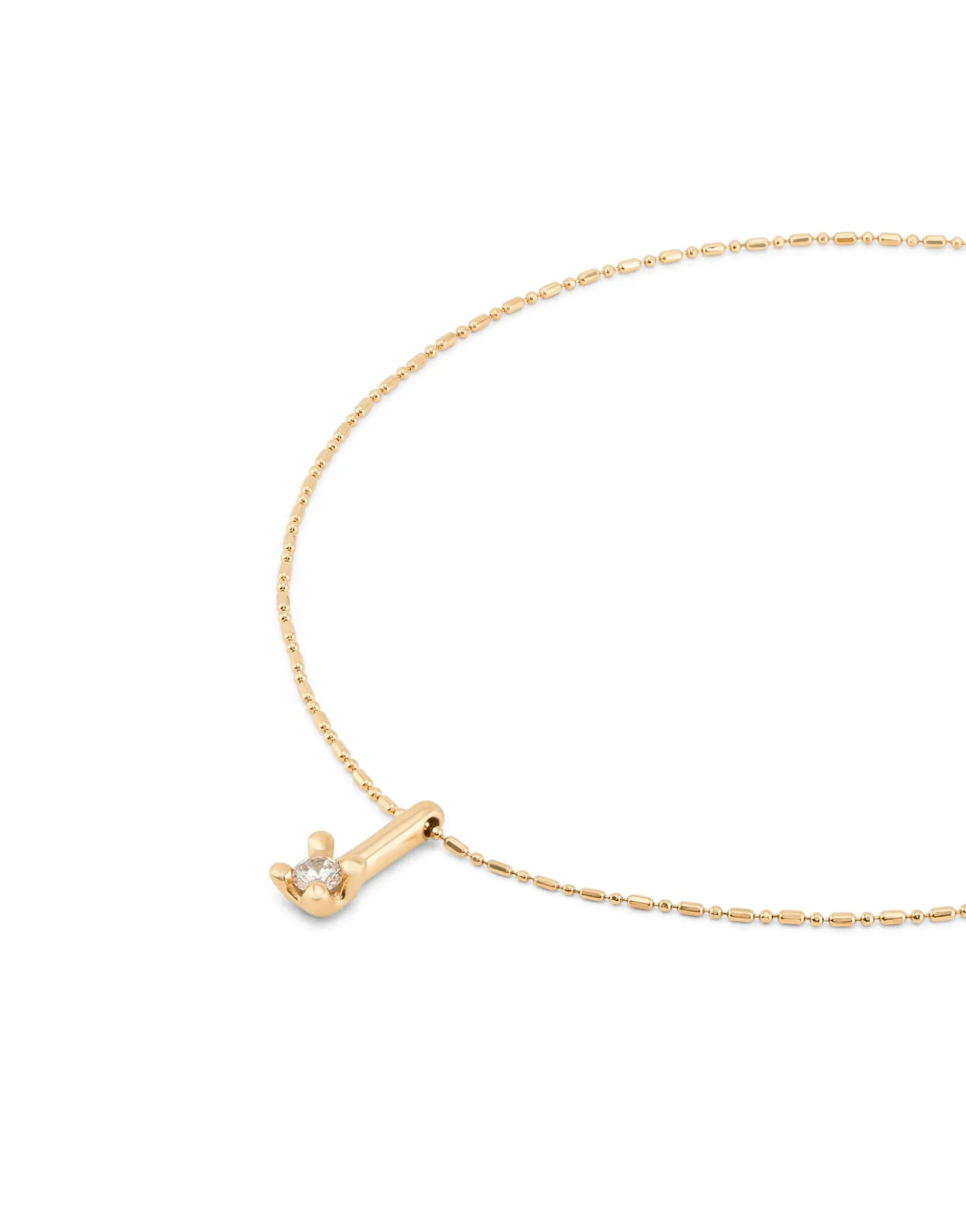 Collar bañado en oro 18k y circonita central blanca