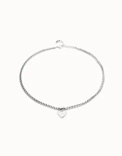 Collar bañado en plata con detalle de corazón pequeño