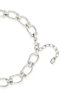 Collar bañado en plata con eslabones medianos