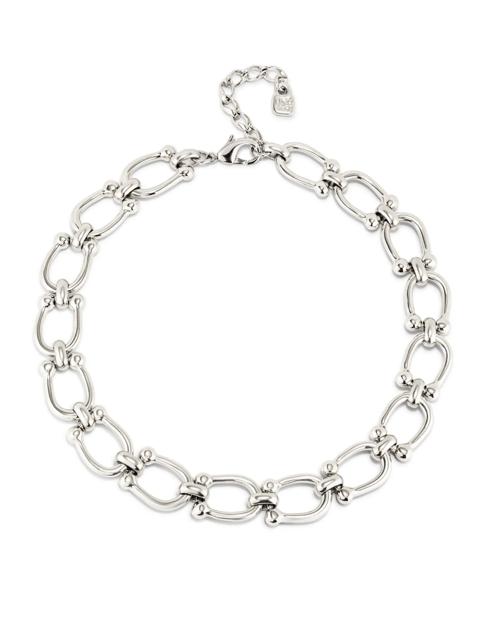 Collar bañado en plata con eslabones medianos