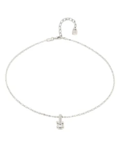 Collar bañado en plata de ley y circonita central blanca