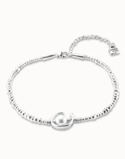 Collar corto bañado en plata de ley con perla para mujer