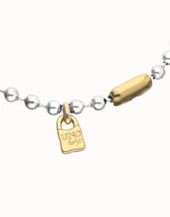 Collar de bolas bañado en plata con detalles bañados en oro 18k
