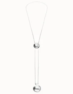 Collar de cadena bañada en plata de ley regulable con dos pesos
