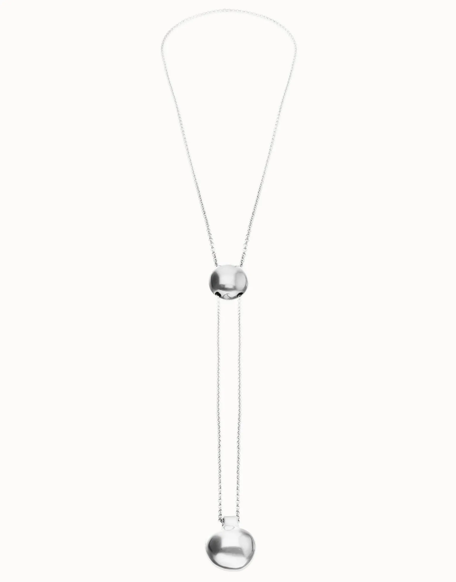 Collar de cadena bañada en plata de ley regulable con dos pesos