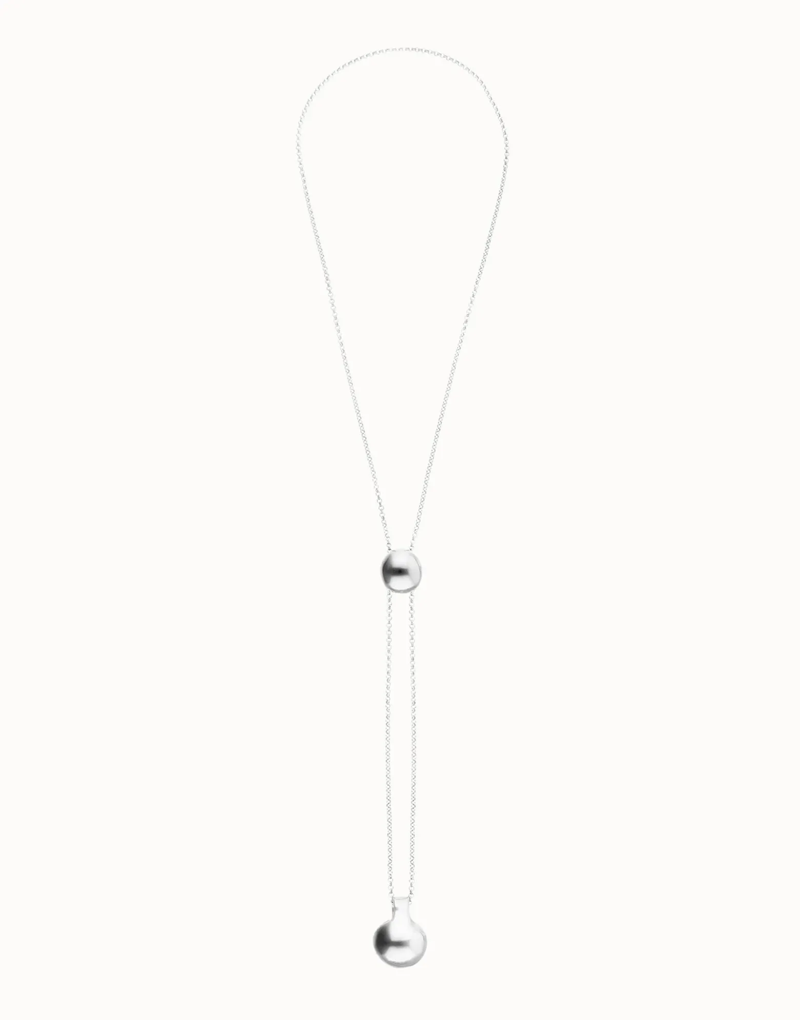 Collar de cadena bañada en plata de ley regulable con dos pesos