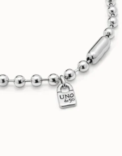 Collar de cuentas bañada en plata de ley