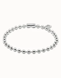 Collar de cuentas bañada en plata de ley