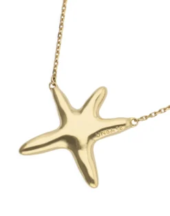 Collar largo bañado en oro con estrella de mar