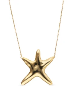 Collar largo bañado en oro con estrella de mar