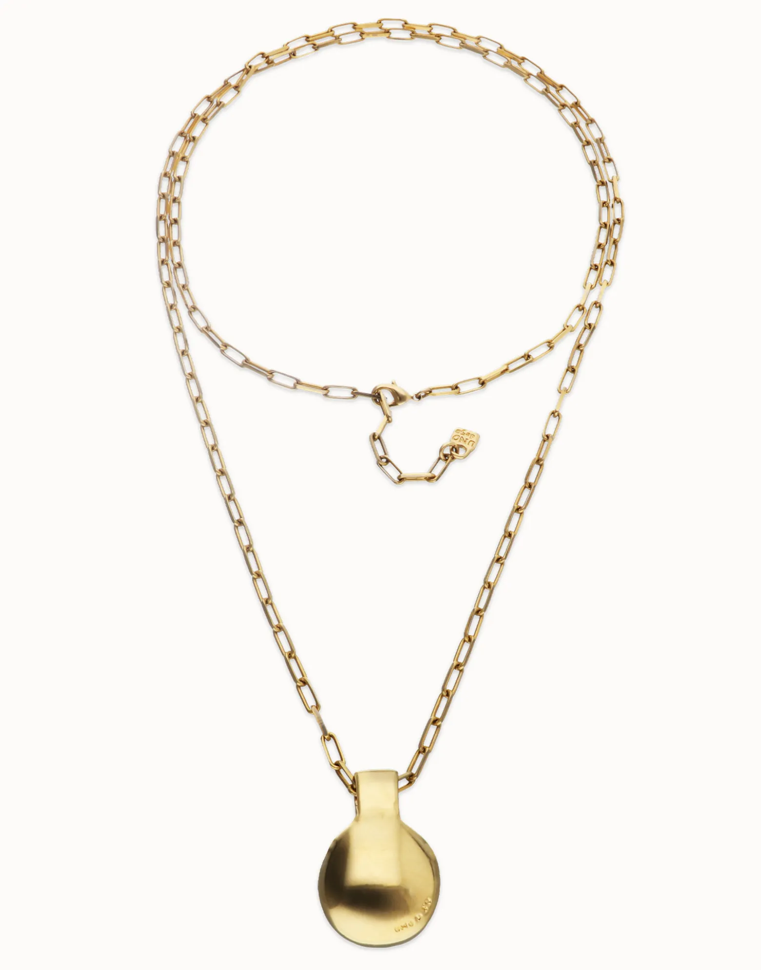 Collar largo bañado en oro de 18 k con esfera grande