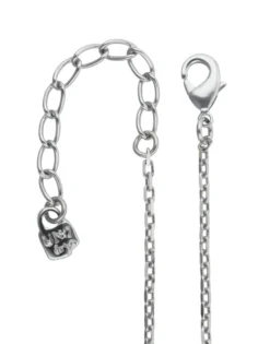 Collar largo con colgante bañado en plata de ley y cristal facetado rectangular azul