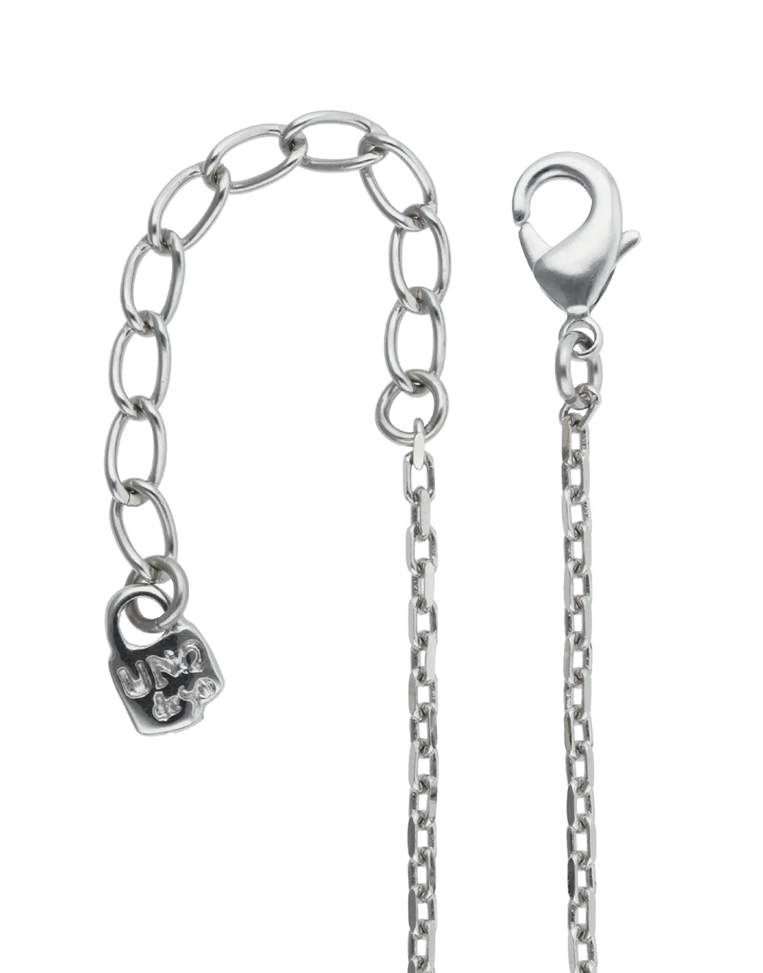 Collar largo con colgante bañado en plata de ley y cristal facetado rectangular azul