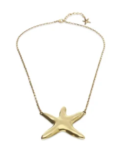 Collar medio bañado en oro con estrella de mar