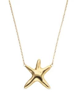 Collar medio bañado en oro con estrella de mar