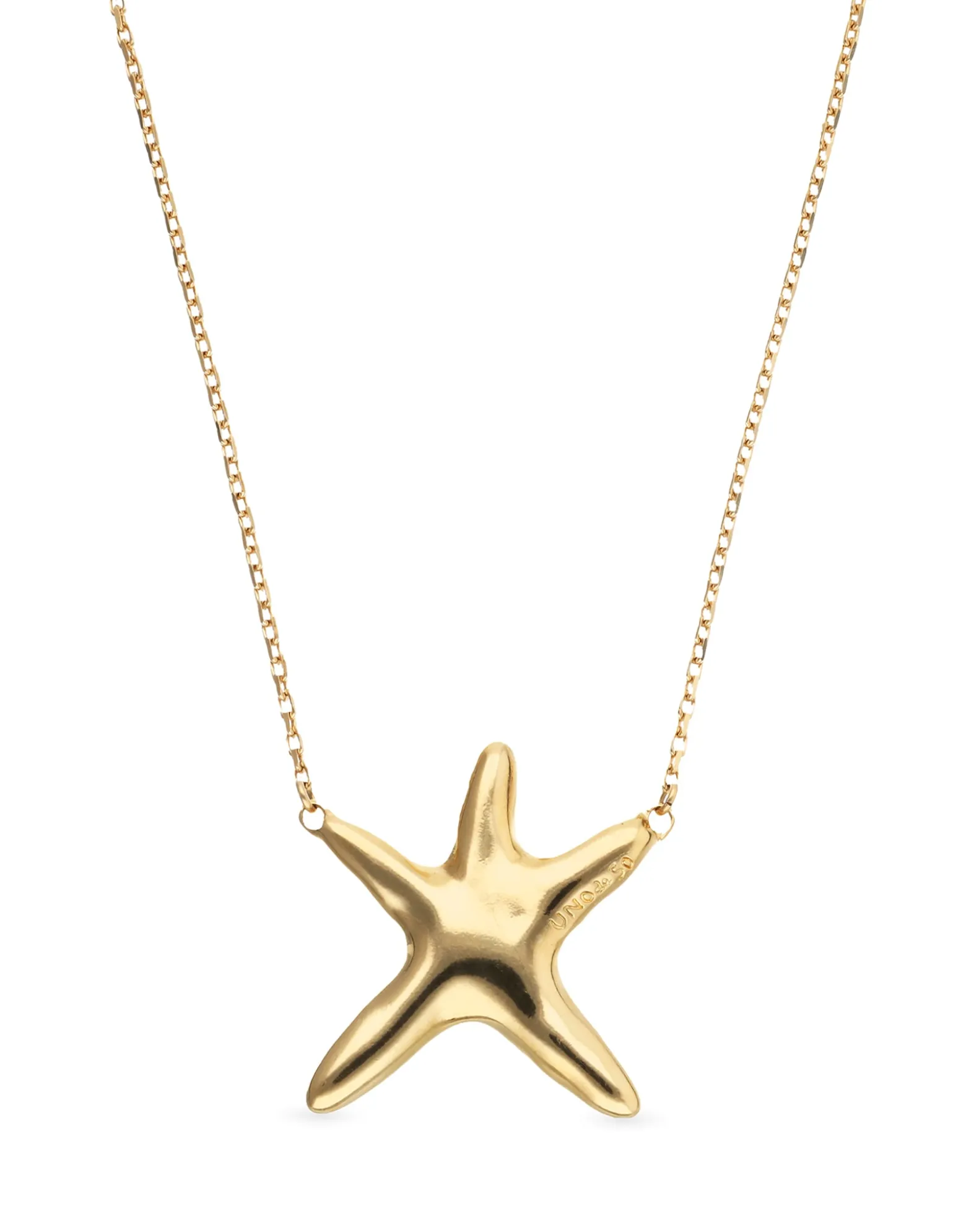 Collar medio bañado en oro con estrella de mar