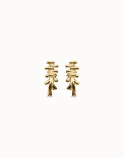 Pendientes alargados bañados en oro 18k y forma irregular