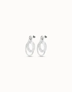 Pendientes aros irregulares bañados en plata de ley