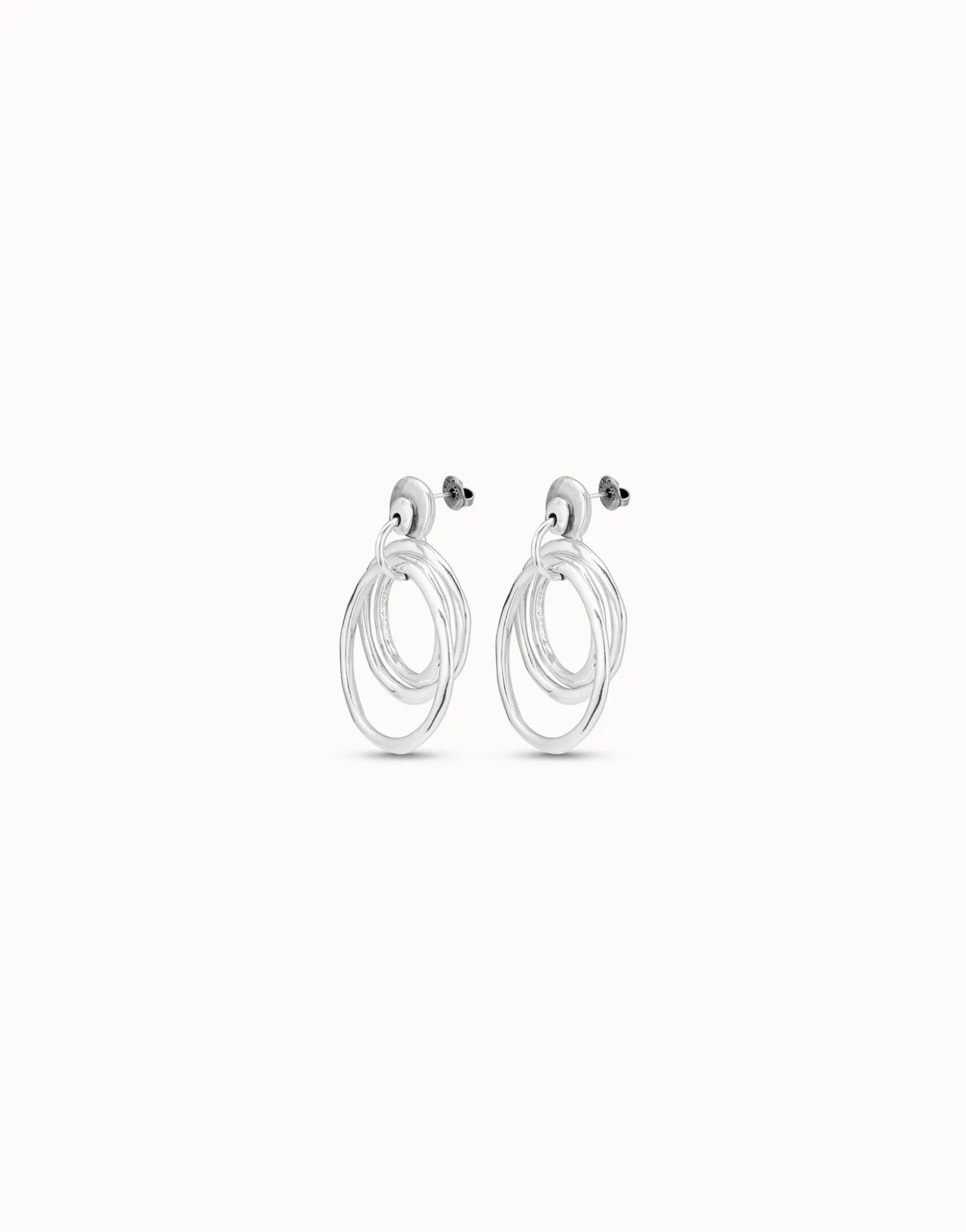 Pendientes aros irregulares bañados en plata de ley