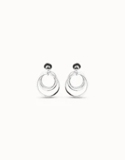 Pendientes aros irregulares bañados en plata de ley
