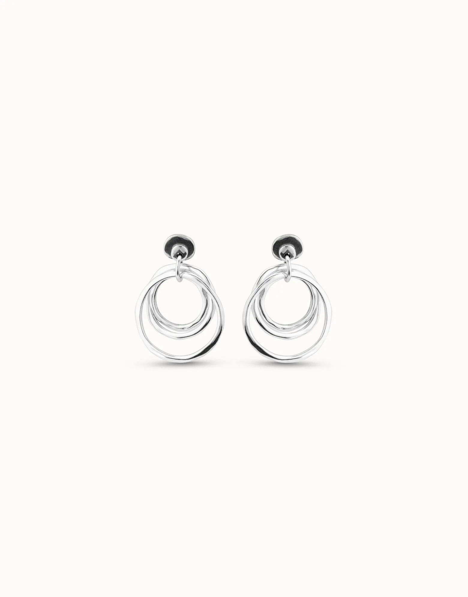 Pendientes aros irregulares bañados en plata de ley