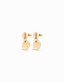 Pendientes articulados bañadoss en oro de 18k