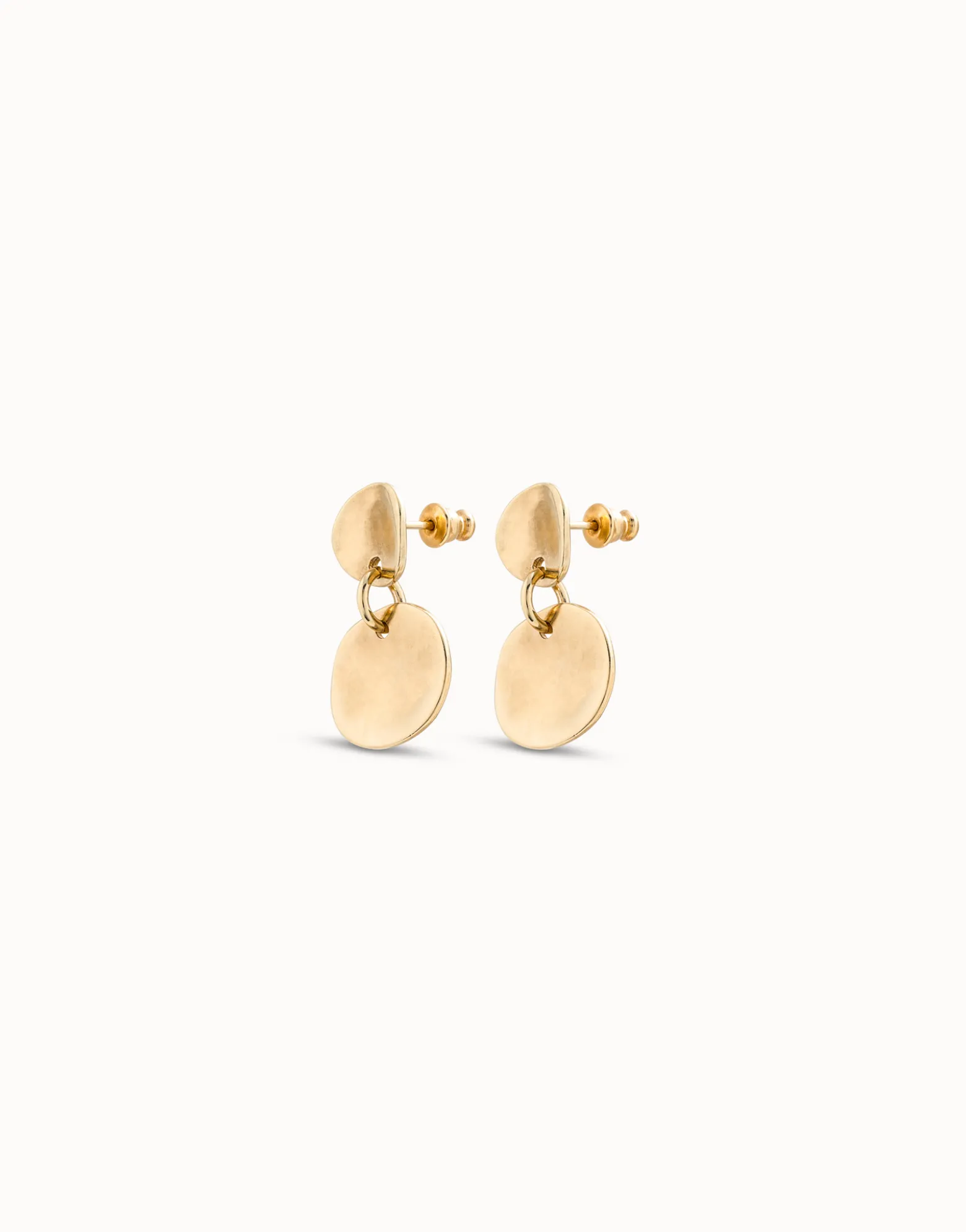 Pendientes articulados bañadoss en oro de 18k