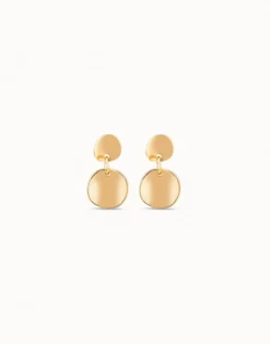 Pendientes articulados bañadoss en oro de 18k