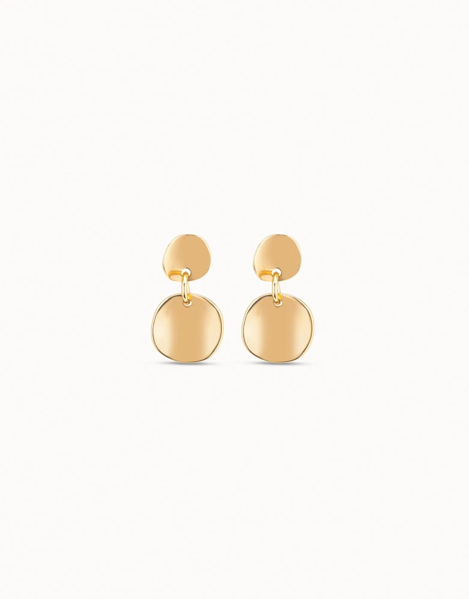 Pendientes articulados bañadoss en oro de 18k