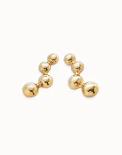 Pendientes bañada en oro 18k y cuatro bolas en forma de burbujas