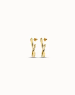 Pendientes bañados en oro de 18k con forma de eslabón