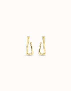 Pendientes bañados en oro de 18k con forma de eslabón